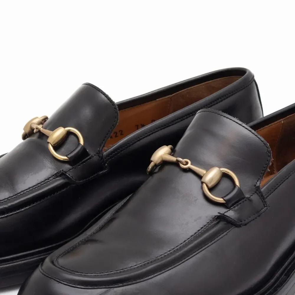 VTG GUCCI Tom Ford Era Black Leather Horsebit Loafers Old Money EU 41 US 8 D